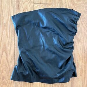 Zara Black faux Leather tube top